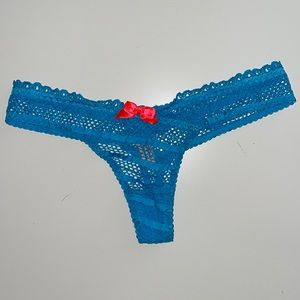 Agent Provocateur blue lace thong. Size 2 (M).